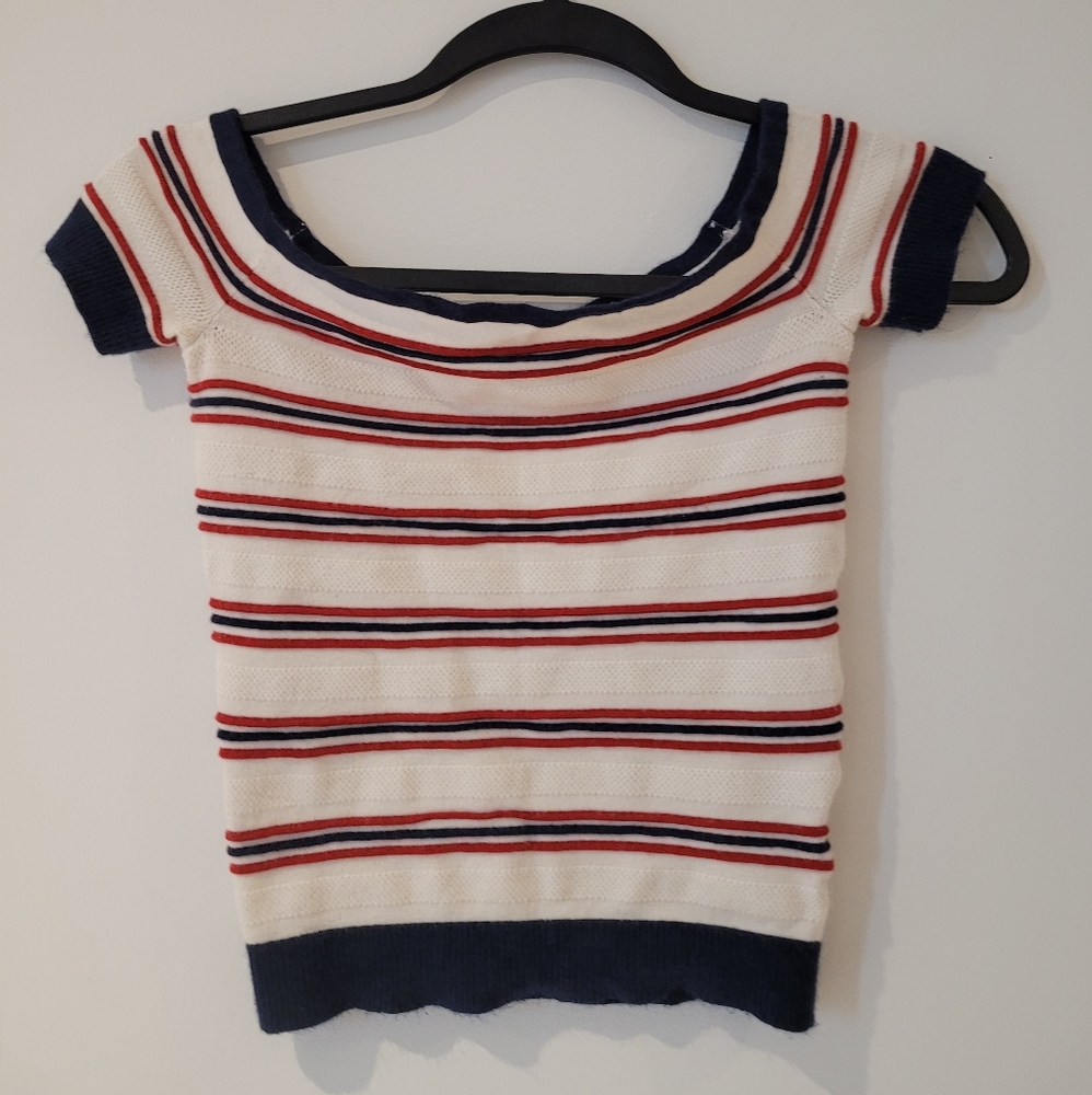 Striped off the shoulder top